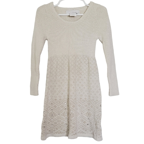 BK02 * Camilla Girls Sweater Dress Off White Size M (5/6) - Picture 1 of 7